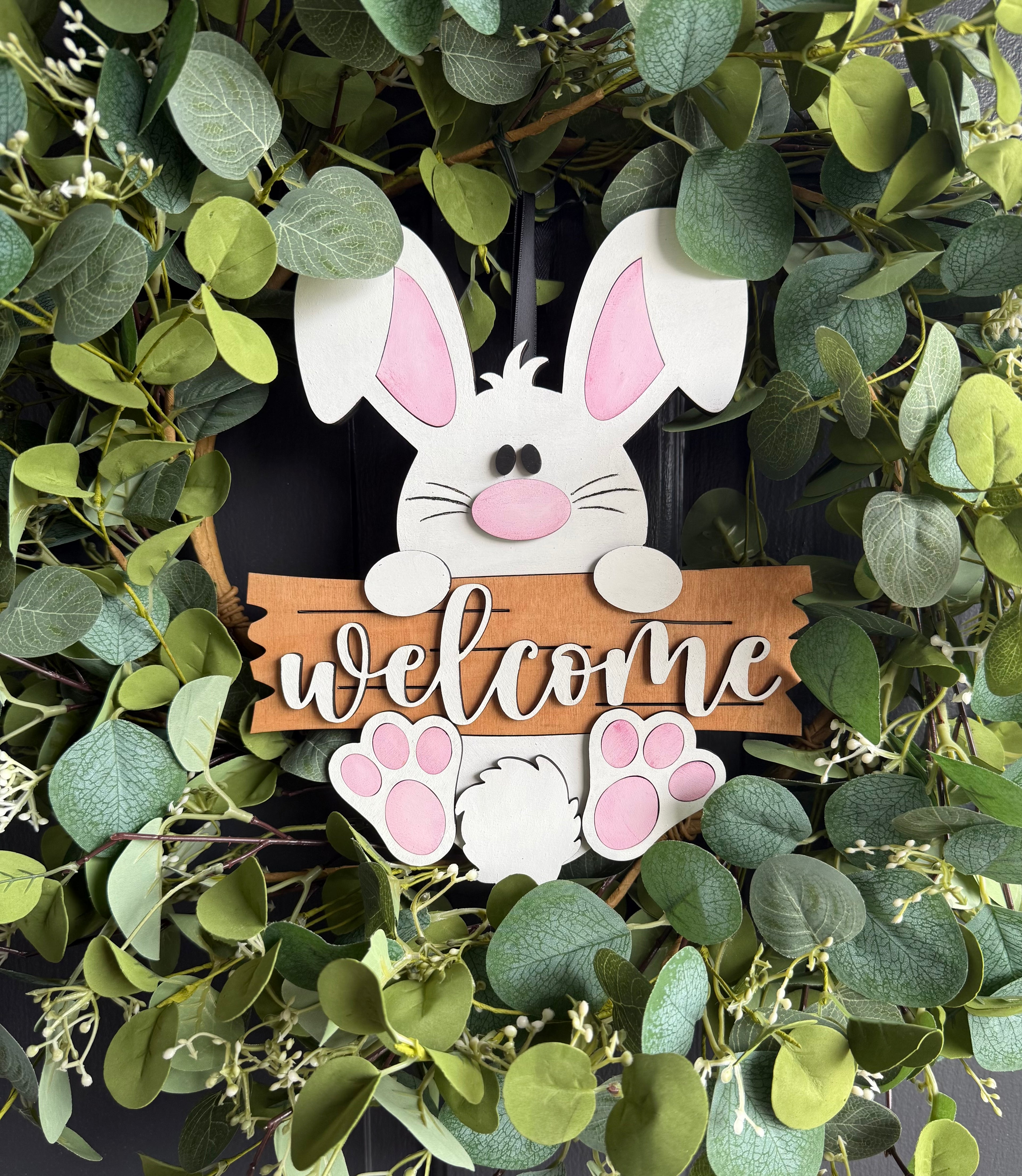 Bunny Welcome Wreath decor