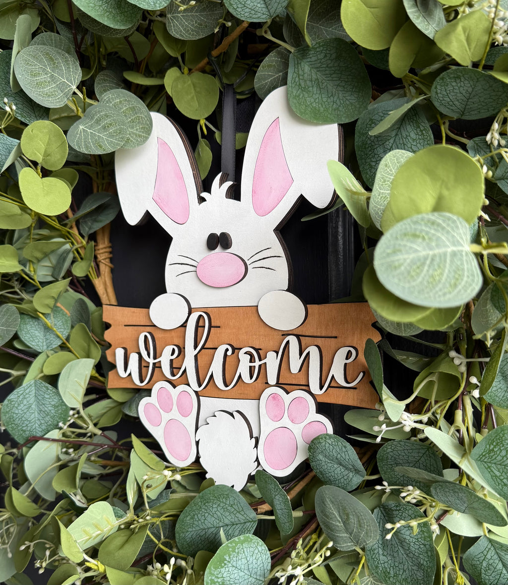 Bunny Welcome Wreath decor