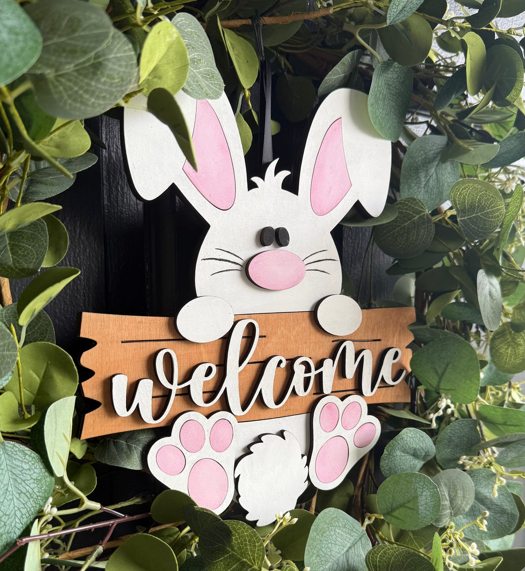 Bunny Welcome Wreath decor