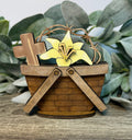 Cross Lilly & crown of Thorns Basket Topper-Small