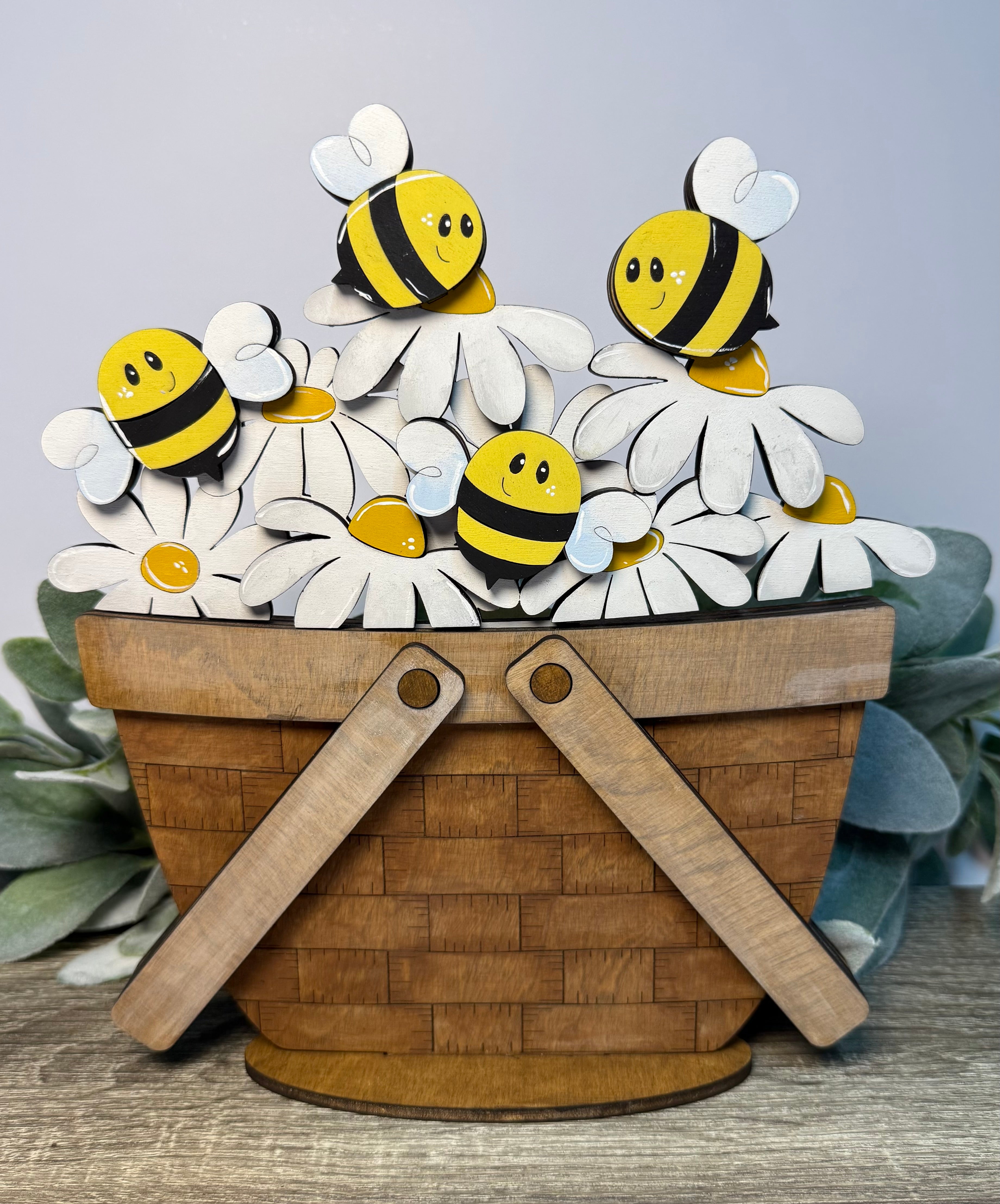Daisies & Bees Basket Topper-Large