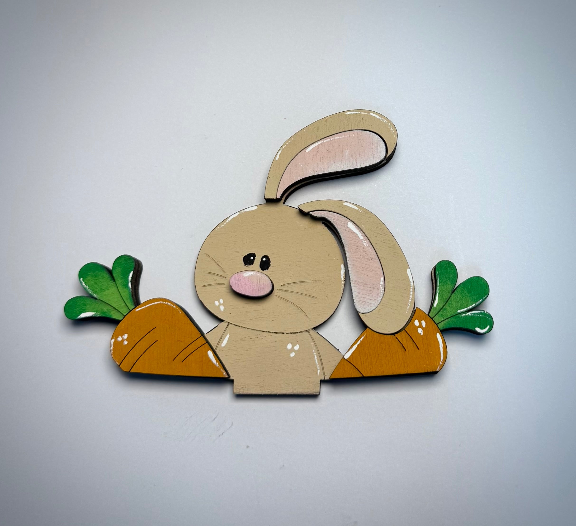 Bunny with Carrots Basket Topper-Small