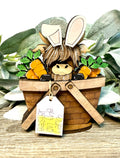 Highland Cow Easter Bunny Basket Topper-Small