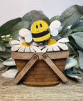 Daisies & Bee Basket Topper-Small