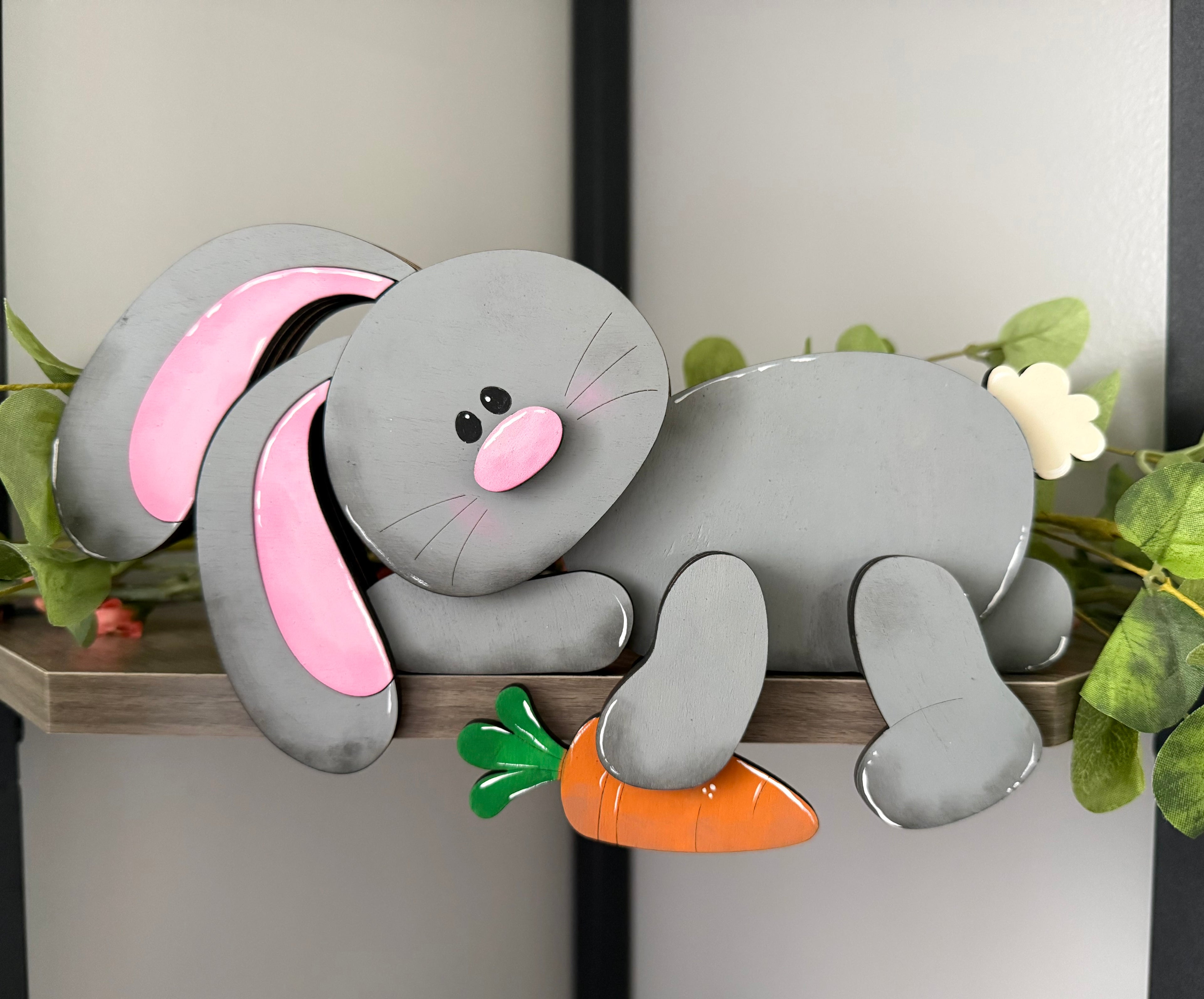 Grey Bunny Shelf Sitter