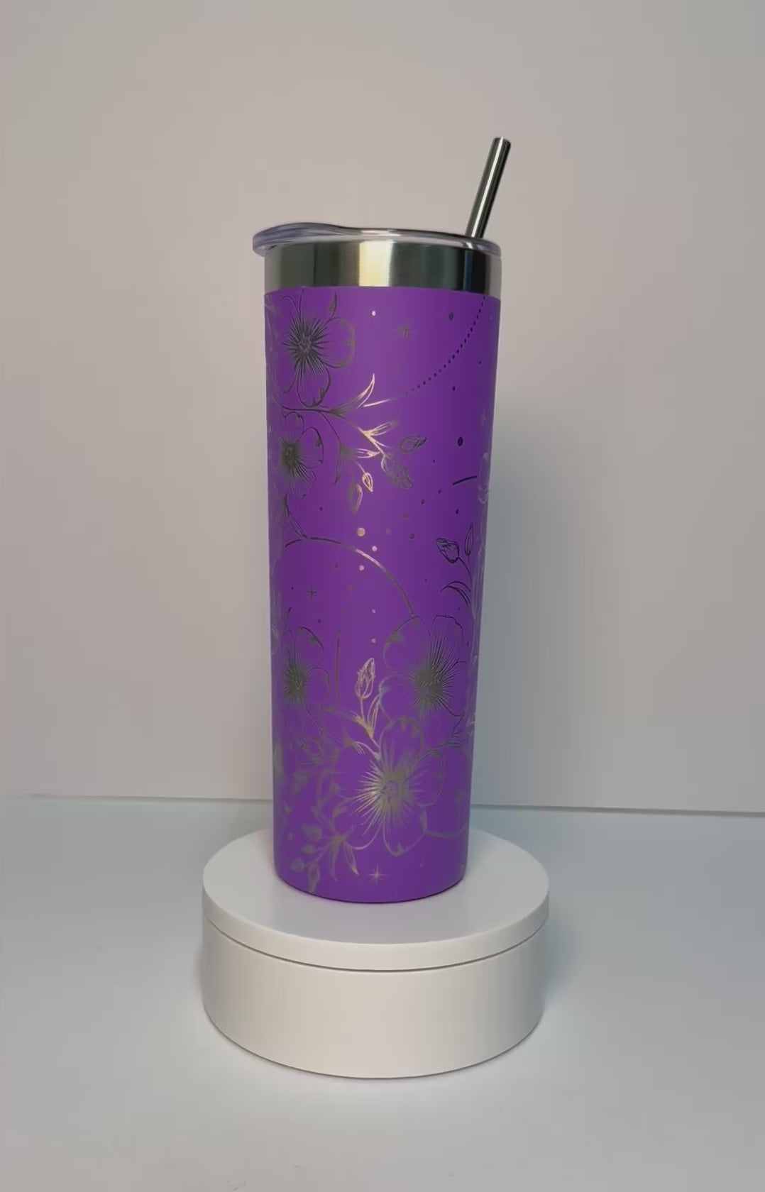 20oz Boho Flowers Full Engraved Tumbler